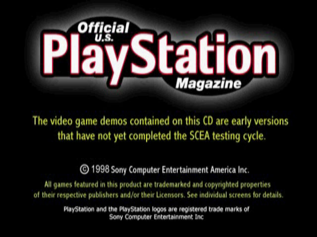 Official U.S. PlayStation Magazine Demo Disc 09 Title Screen